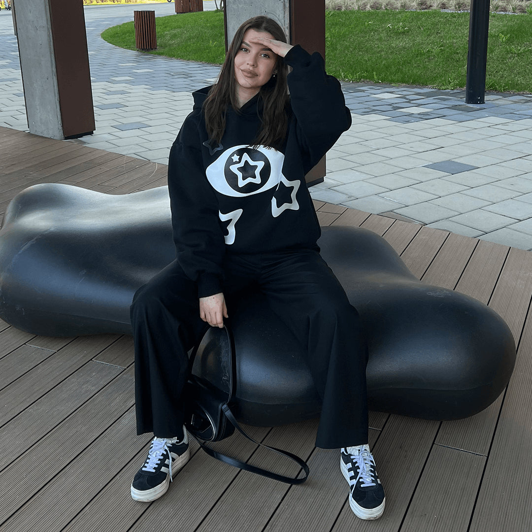 czarna bluza boxy pure vision outfit inspo black