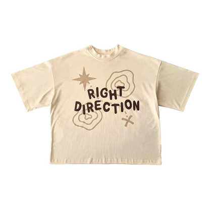 right direction kremowa koszulka boxy